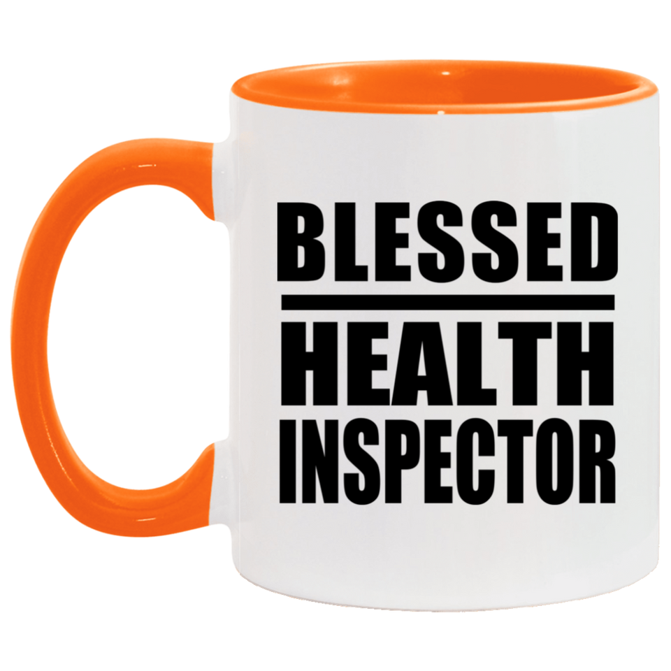 Blessed Health Inspector - 11oz Accent Mug Orange
