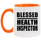 Blessed Health Inspector - 11oz Accent Mug Orange