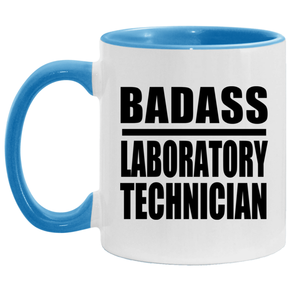 Badass Laboratory Technician - 11oz Accent Mug Blue