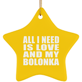All I Need Is Love And My Bolonka - Star Ornament