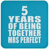 5th Anniversary 5 Years Of Being Mrs Perfect - Drink Coaster