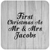 First Christmas As Mr & Mrs Jacobs - Drink Coaster F