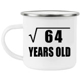 8th Birthday Square Root of 64 Years Old - 12oz Camping Mug