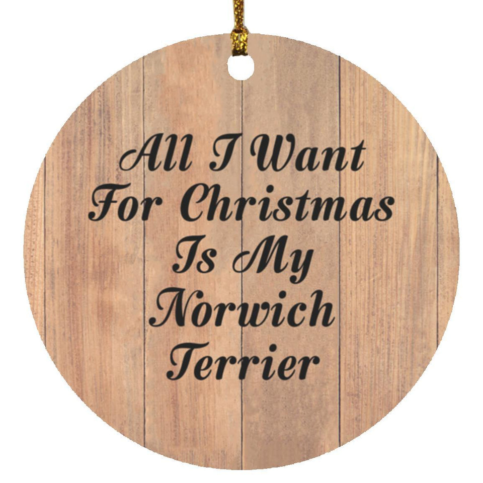 All I Want For Christmas Is My Norwich Terrier - Circle Ornament C