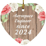 Aerospace Engineer Since 2024 - Heart Ornament B