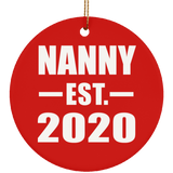 Nanny Established EST. 2020 - Circle Ornament
