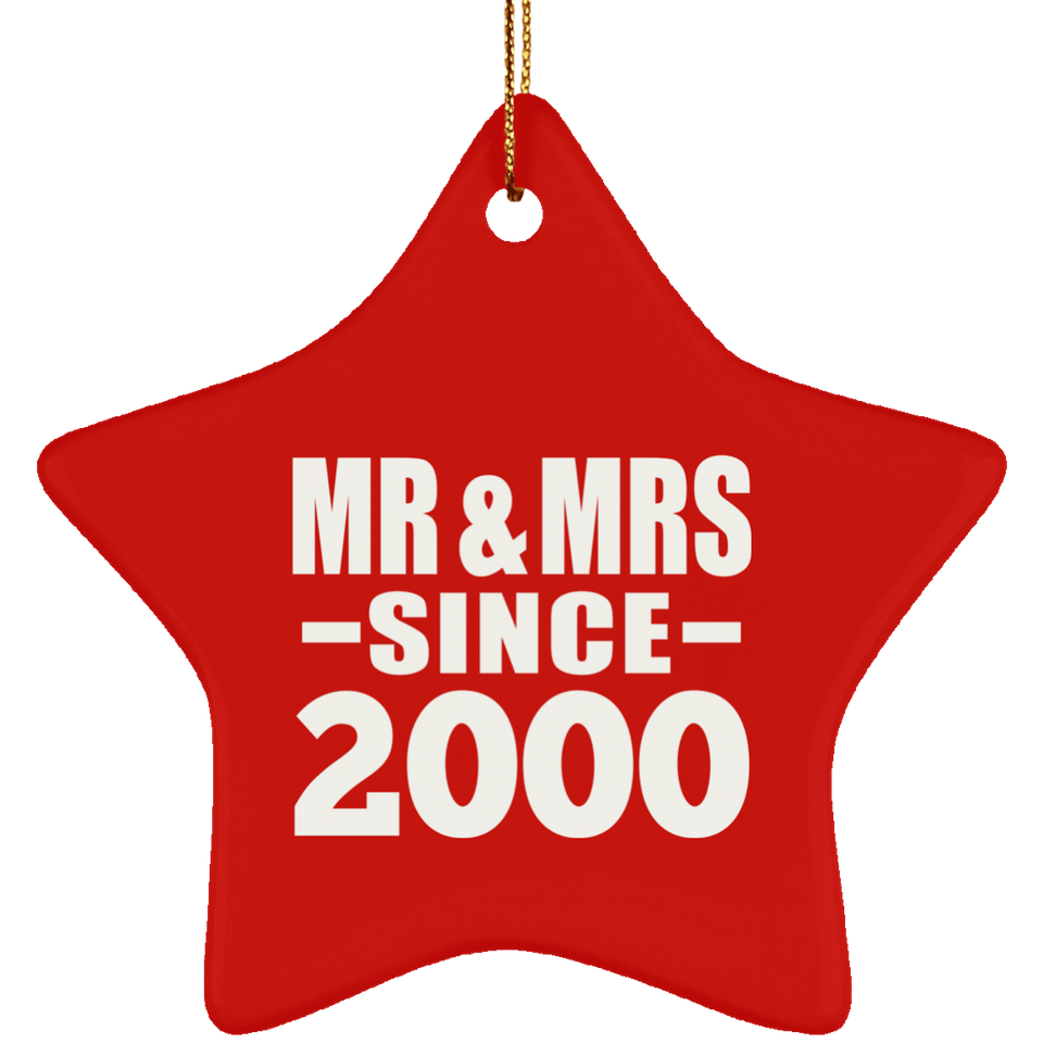24th Anniversary Mr & Mrs Since 2000 - Star Ornament