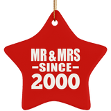 24th Anniversary Mr & Mrs Since 2000 - Star Ornament