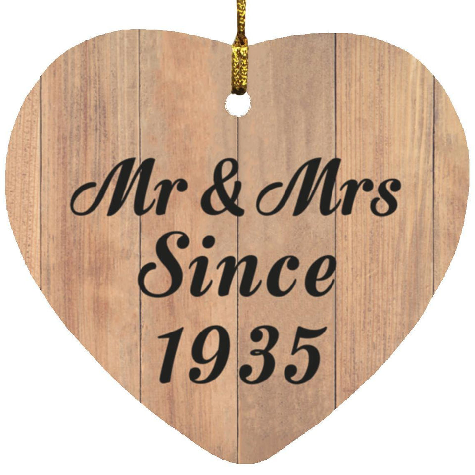 89th Anniversary Mr & Mrs Since 1935 - Heart Ornament C