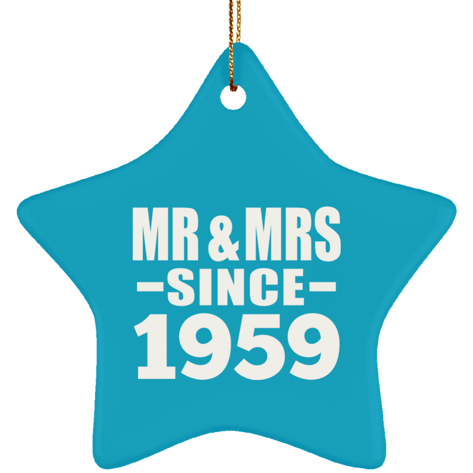 65th Anniversary Mr & Mrs Since 1959 - Star Ornament