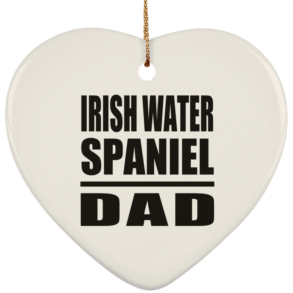 Irish Water Spaniel Dad - Heart Ornament