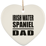 Irish Water Spaniel Dad - Heart Ornament