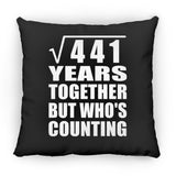 21st Anniversary Square Root of 441 Years Who's Counting - Throw Pillow Black
