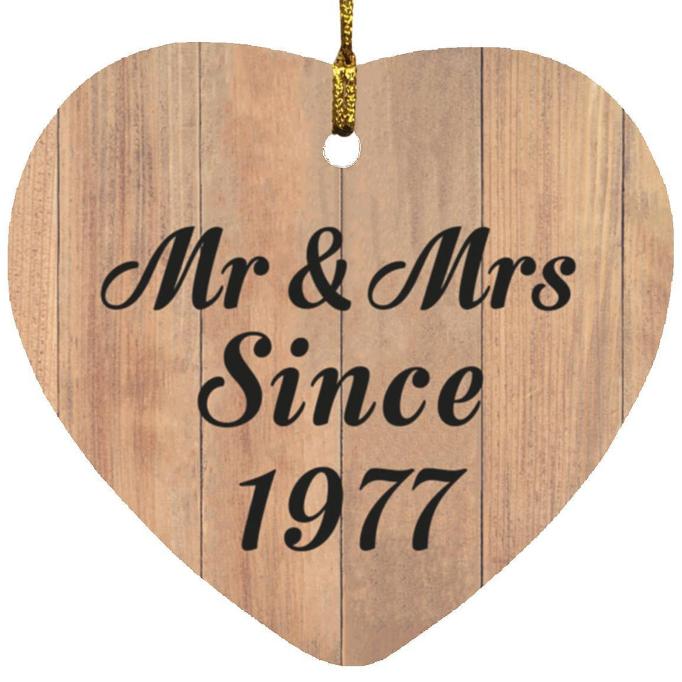 47th Anniversary Mr & Mrs Since 1977 - Heart Ornament C