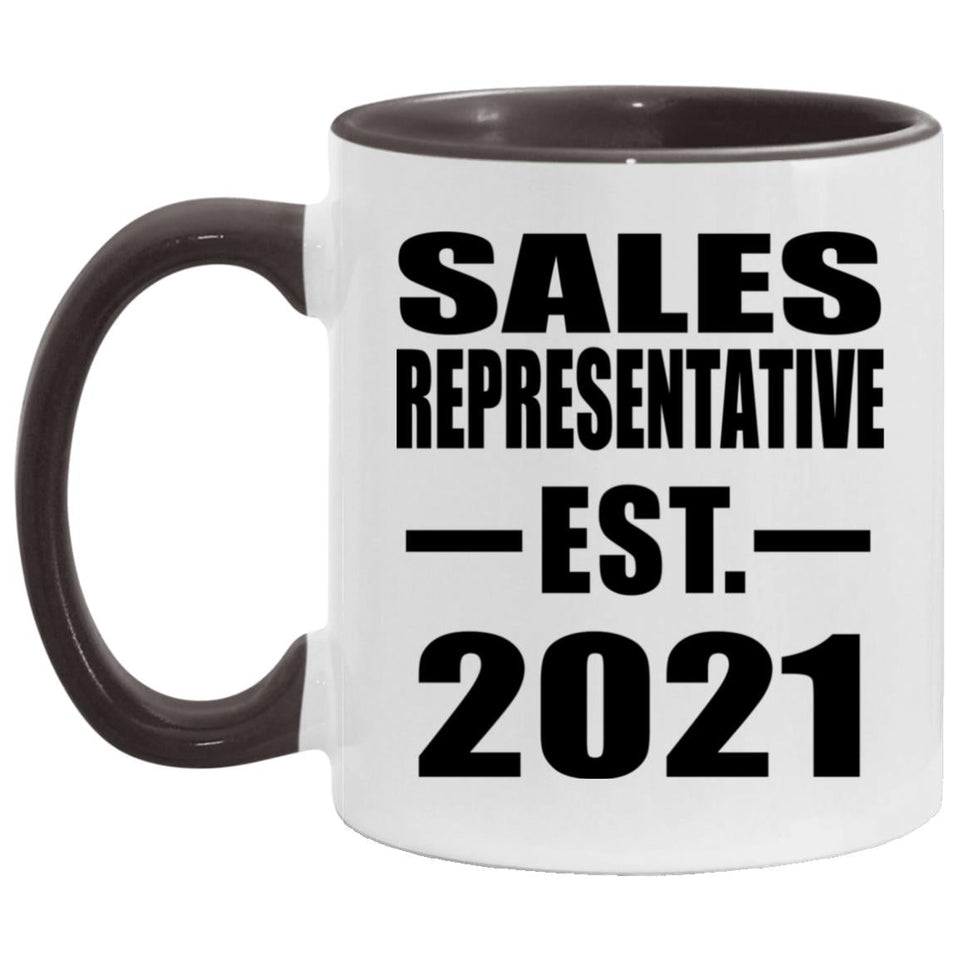 Sales Representative Established EST. 2021 - 11oz Accent Mug Black