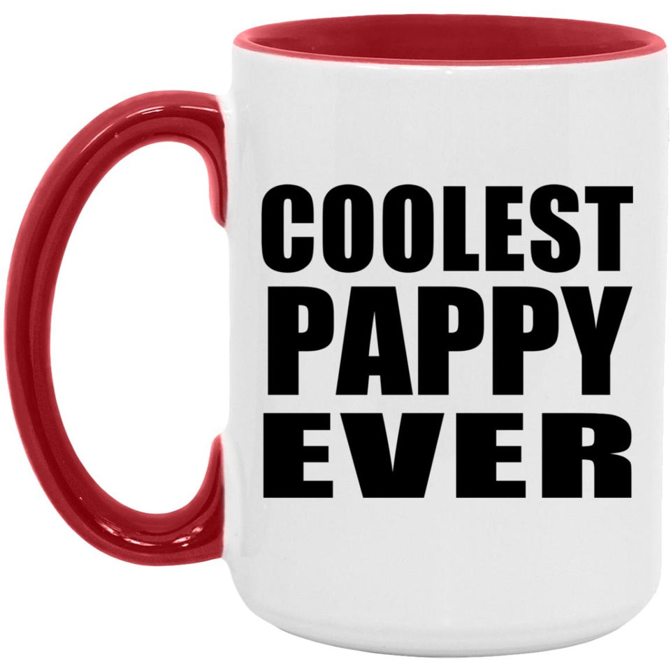 Coolest Pappy Ever - 15oz Accent Mug Red