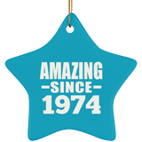 50th Birthday Amazing Since 1974 - Star Ornament