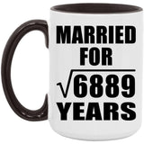 83rd Anniversary Married For Square Root of 6889 Years - 15oz Accent Mug Black