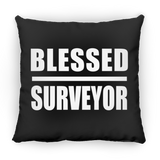 Blessed Surveyor - Throw Pillow Black