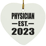 Physician Established EST. 2023 - Heart Ornament