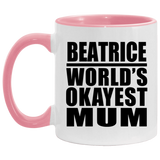 Beatrice World's Okayest Mum - 11oz Accent Mug Pink