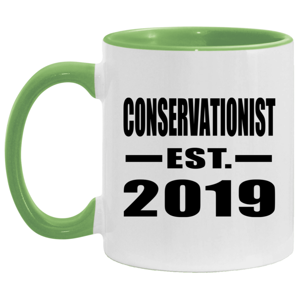 Conservationist Established EST. 2019 - 11oz Accent Mug Green