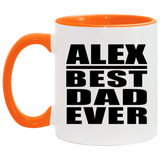Alex Best Dad Ever - 11oz Accent Mug Orange