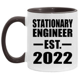 Stationary Engineer Established EST. 2022 - 11oz Accent Mug Black