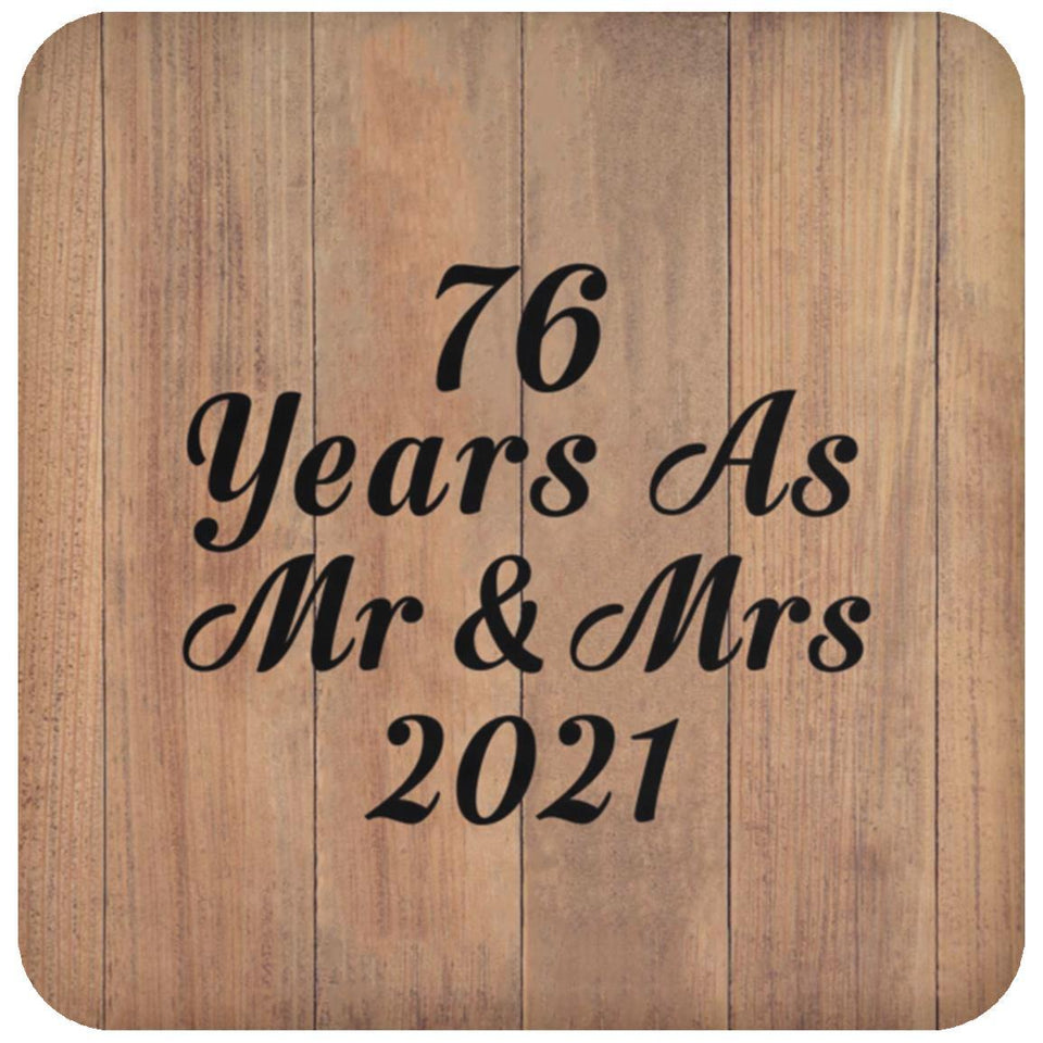 76 Years As Mr & Mrs 2021 - Drink Coaster C