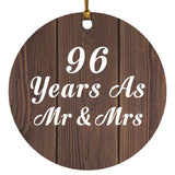 96th Anniversary 96 Years As Mr & Mrs - Circle Ornament D