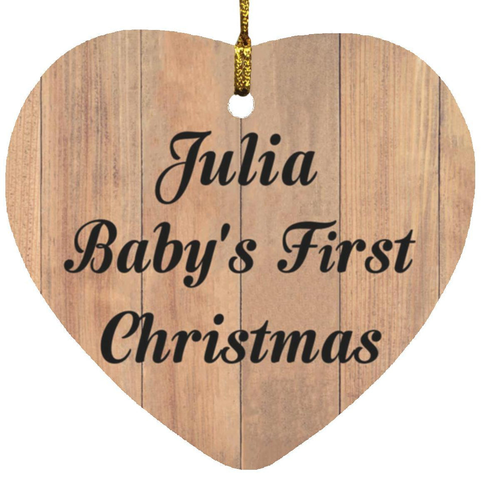 Julia Baby's First Christmas - Heart Ornament C