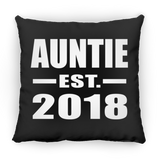 Auntie Established EST. 2018 - Throw Pillow Black