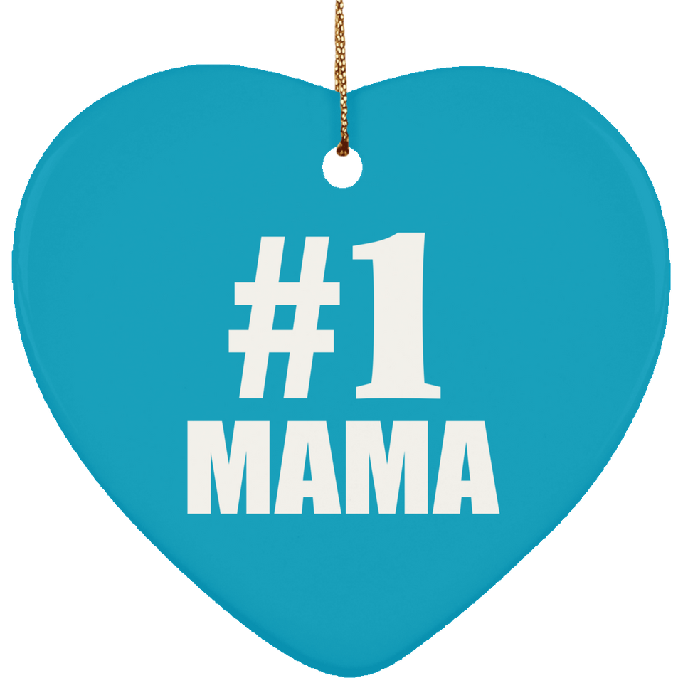 Number One #1 Mama - Heart Ornament