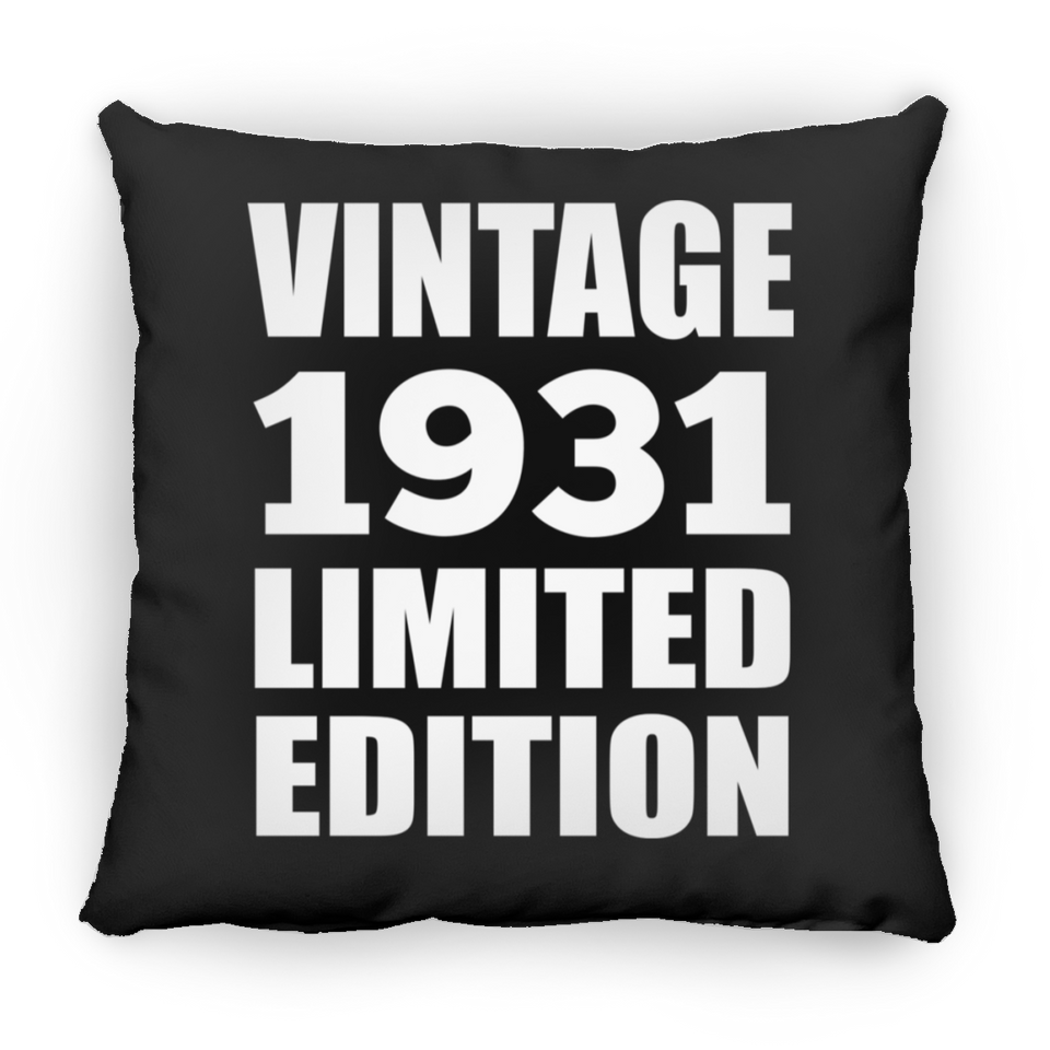93rd Birthday Vintage 1931 Limited Edition - Throw Pillow Black