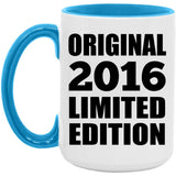 8th Birthday Original 2016 Limited Edition - 15oz Accent Mug Blue