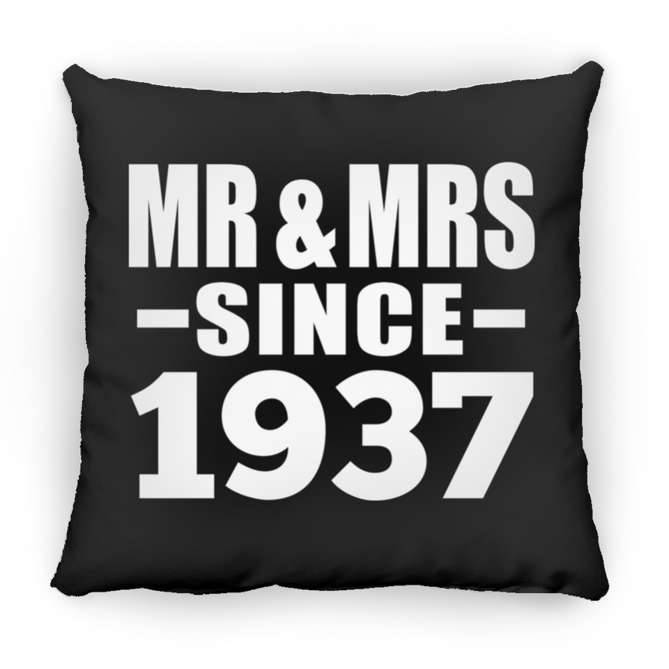 87th Anniversary Mr & Mrs Since 1937 - Throw Pillow Black