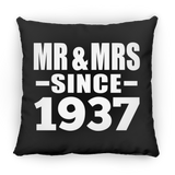 87th Anniversary Mr & Mrs Since 1937 - Throw Pillow Black