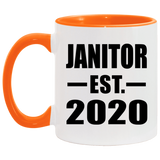 Janitor Established EST. 2020 - 11oz Accent Mug Orange