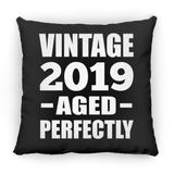 5th Birthday Vintage 2019 Aged Perfectly - Throw Pillow Black