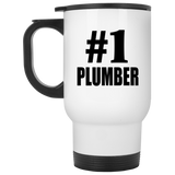 Number One #1 Plumber - White Travel Mug