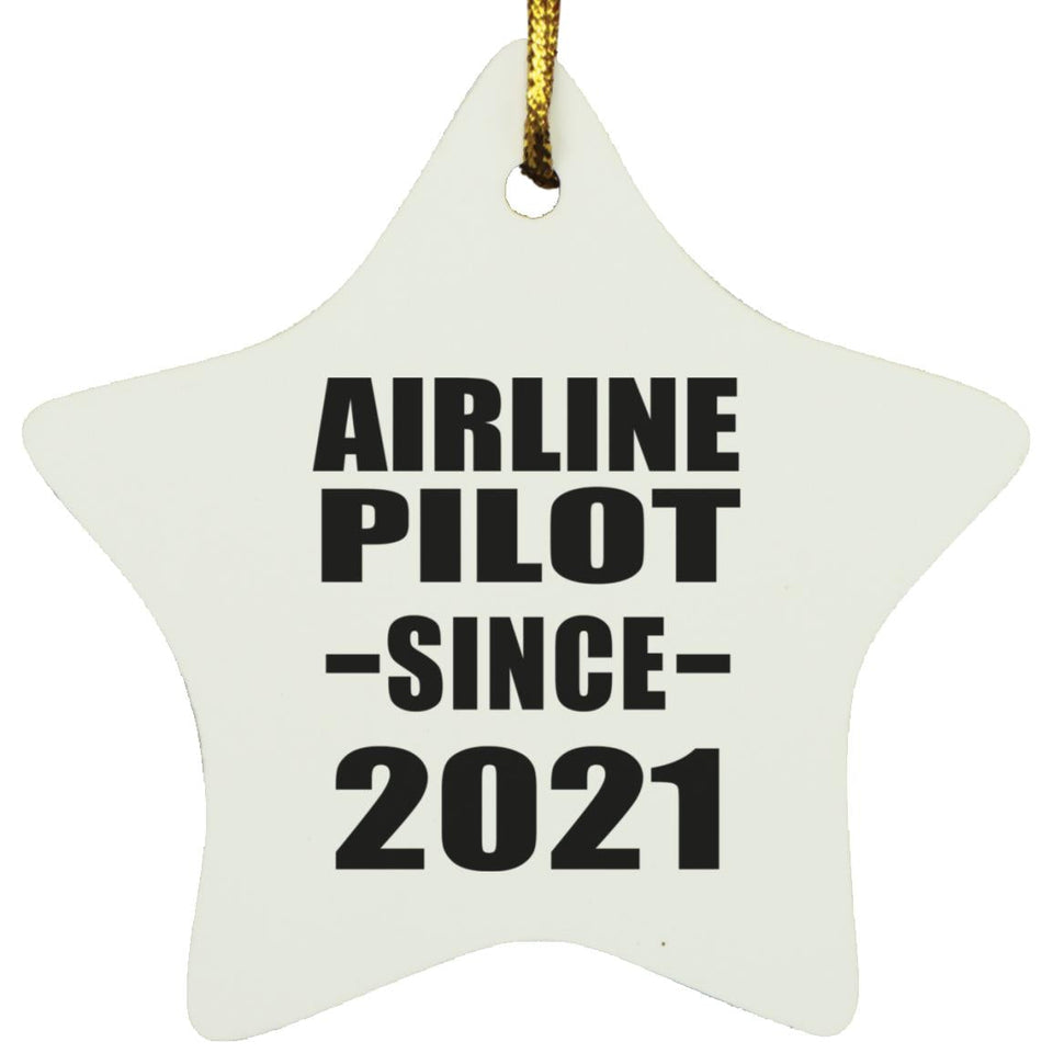 Airline Pilot Since 2021 - Star Ornament