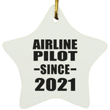 Airline Pilot Since 2021 - Star Ornament