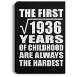 44th Birthday Square Root of 1936 Years of Childhood - Canvas Portrait