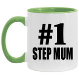 Number One #1 Step Mum - 11oz Accent Mug Green