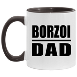Borzoi Dad - 11oz Accent Mug Black