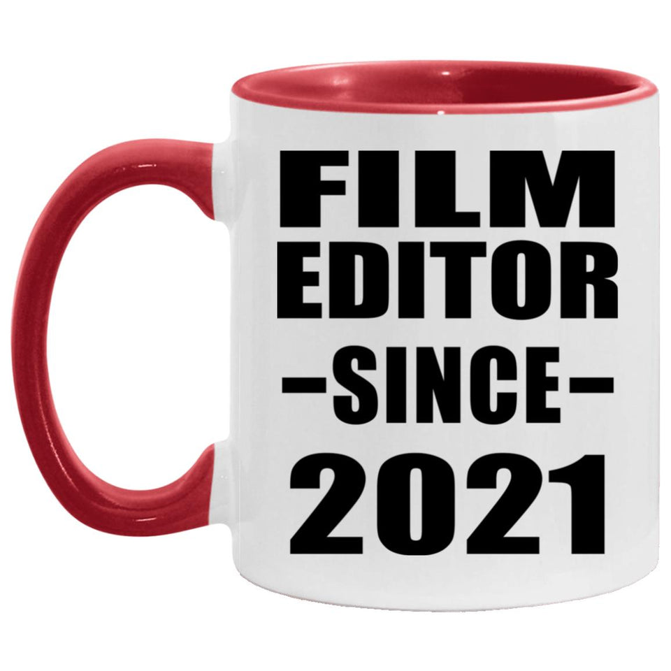 Film Editor Since 2021 - 11oz Accent Mug Red