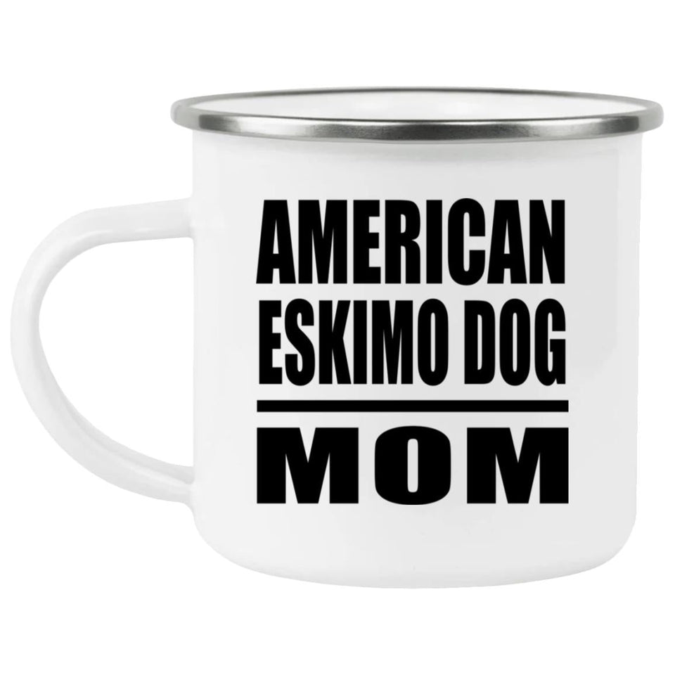 American Eskimo Dog Mom - 12oz Camping Mug
