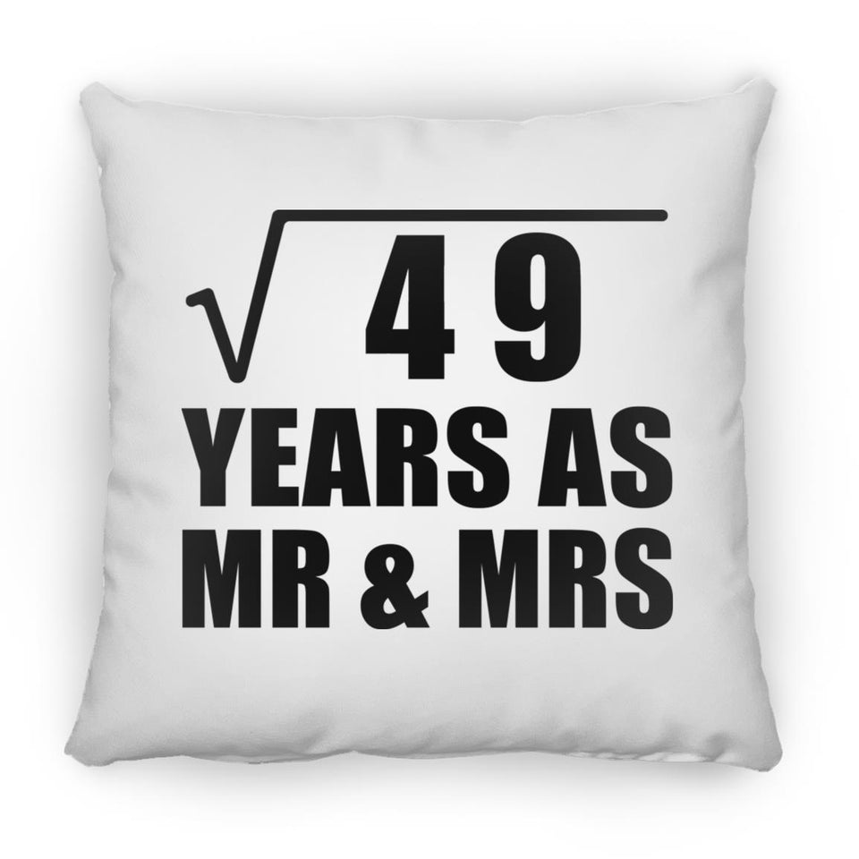 7th Anniversary Square Root of 49 Years As Mr & Mrs - Throw Pillow