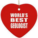 World's Best Geologist - Heart Ornament