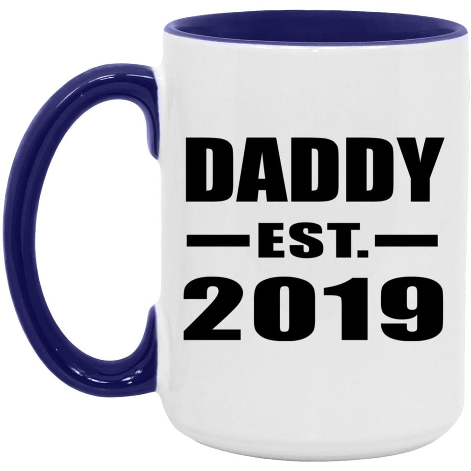 Daddy Established EST. 2019 - 15oz Accent Mug Purple